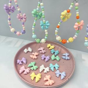 2025 Hot New DIY Accesorios Crema Color sólido Globo Streaming Bow Beads Pintado a mano Acrílico Plástico y Lucite Beads - Product Image 4