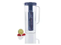 Carafe en plastique de qualité alimentaire 2,0 L avec 2 inserts interchangeables : infuseur et noyau à glace – Carafe d'été en plastique avec insert