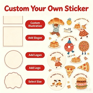 Pegatinas de Dibujos Animados, Etiquetas Rectangulares de Papel, Sé Feliz Todos los Días, Tema de Comida, Decoración Ecológica para Regalos y Manualidades - Product Image 2