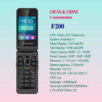 Téléphone à Clapet Intelligent Personnalisé OEM Casher Android 4G Écran Tactile Clavier Quad Core