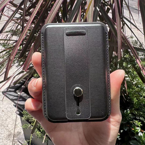 Portefeuille magnétique en cuir pour smartphone avec emplacement <span class=keywords><strong>externe</strong></span> pour carte d'identité, compatible avec iPhone, avec 2 anneaux métalliques <span class=keywords><strong>MagSafe</strong></span>, prêt à être expédié - Product Image 3