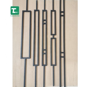 Barandillas de Escalera de Hierro Forjado de Diseño Moderno <span class=keywords><strong>Cuadrado</strong></span> TL, Balaustres Interiores Negros Resistentes al Óxido - Product Image 3