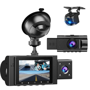 <span class=keywords><strong>Cam</strong></span>éra embarquée triple objectif OEM 1080P Full HD 3 canaux IPS 2 pouces avec enregistrement en boucle, moniteur de stationnement et vision nocturne pour taxi - Product Image 1
