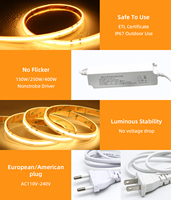 Estándar americano alto voltaje 110V/120V color blanco tira COB 420LEDs/M 50 m/rollo ETL,TUV,CE, certificado RoHS tira de luz COB