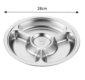 Assiette Ronde en Acier Inoxydable 201 pour la Restauration Rapide, <span class=keywords><strong>Plateau</strong></span> Divisé avec Technique de Gravure, Compatible <span class=keywords><strong>Micro</strong></span>-ondes, Vente en Gros - Product Image 6
