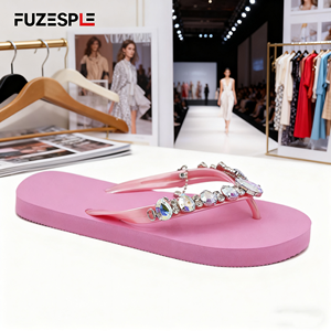 Tongs de mariage pour femme Tongs pour mariée pour danse Tongs de plage en caoutchouc Tongs de mariage roses avec <span class=keywords><strong>strass</strong></span> pour femmes - Product Image 6