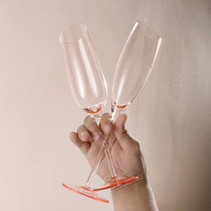 Flûtes <span class=keywords><strong>à</strong></span> <span class=keywords><strong>champagne</strong></span> en verre rose avec Logo <span class=keywords><strong>personnalisé</strong></span>, vente en gros, pour <span class=keywords><strong>mariage</strong></span> - Product Image 6