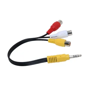 3.5Mm Mannelijke Stereo Naar 3 Rca Vrouwelijke Audio Video Av Adapter Kabel