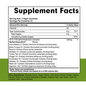 Private Custom Mushroom Gummies Immune Support Energy Support Cognitive Memory Support Contains Lion's Mane With Black Fungus - Product Image 6