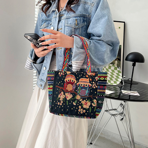 <span class=keywords><strong>Sac</strong></span> à <span class=keywords><strong>main</strong></span> brodé de style ethnique, <span class=keywords><strong>sac</strong></span> à bandoulière rétro pour femmes, <span class=keywords><strong>sac</strong></span> fourre-tout en lin brodé de grande capacité - Product Image 4