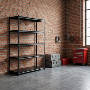 Angle Steel Black <b>Shelf</b> <b>Rack</b> Floor Heavy Duty Steel Storage <b>Rack</b> Multi-purpose Storage <b>Rack</b> for Storage Rooms - Product Image 2