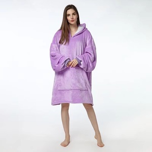 Coppie di flanella personalizzate per il tempo libero abbigliamento per il tempo libero <span class=keywords><strong>pigiama</strong></span> Warm Hooded Robe Winter Lazy Person - Product Image 3