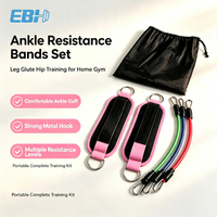 Kit de Bandes de Résistance pour Chevilles avec Manchettes Rembourrées et Tubes Élastiques – Idéal pour l'Entraînement à Domicile des Jambes, des Hanches et des Fessiers