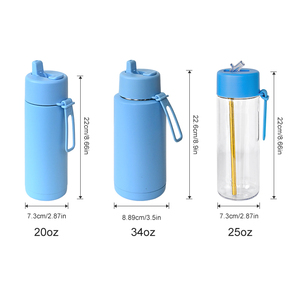Factory Wholesale Custom 34oz 1000ml Sports Gym Tumbler Stainless Steel Vacuum Flask Ceramic Inner Water Bottle With Straw <b>Lid</b> - Product Image 4