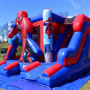 Commercial Spiderman Inflatable Bounce House Slide Bouncy Castles To Buy