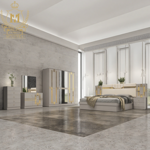 Set furnitur kamar tidur kayu MDF ramah kantong kualitas tinggi pijat meja rias tempat tidur penyimpanan ukuran penuh untuk rumah hotel vila - Product Image 4