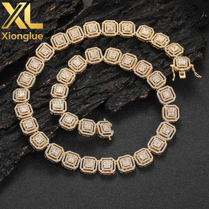 Unisex 13mm Iced <b>Candy</b> <b>Necklace</b> Brass Link Chain Pendant Vintage Style - Product Image 1