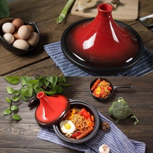 <span class=keywords><strong>Tajine</strong></span> de marmite en fonte émaillée pré-assaisonnée avec couvercle fermé en forme de cône coloré en céramique - Product Image 2