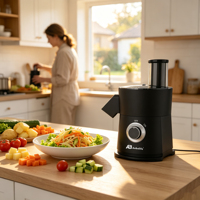 Robot culinaire électrique 5 en 1, trancheuse à légumes, hachoir multifonctionnel, râpe à fromage, disque de coupe en acier inoxydable pour la cuisine à domicile