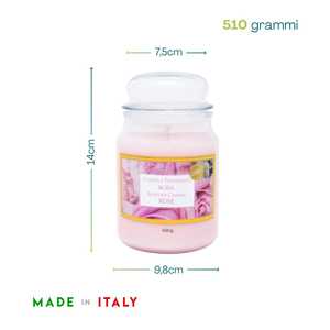 Scented Glass Jar <b>Candles</b> Rose 550g <b>Large</b> Jar <b>Candle</b> Set - Product Image 2
