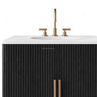 Meuble de salle de bain de luxe sur mesure FERLY Valerie en marbre Arabescato, avec vasque simple ou double, haut de gamme, 100% personnalisé