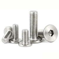 Vis à Métaux M2 M2.5 M3 M4 M5 M6 M8 en Acier Inoxydable, Tête Cylindrique Hexagonale Extra-Plate (Wafer) à Six Pans Creux