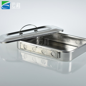 Bandeja Cuadrada de Acero Inoxidable 304 con Tapa, Bandeja para Instrumentos de Laboratorio, Perforada, Resistente al Yodo - Product Image 4