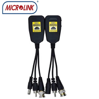 Accessoires pour caméra IP 8MP RJ45 Balun vidéo CVI TVI AHD Analogique/CVBS HD Balun vidéo audio passif pour données et alimentation 3 en 1 CCTV Balun Max 350m