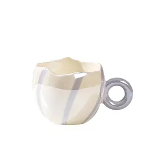 Креативная жемчужная глазурованная керамическая кружка UCHOME Ins в форме яичницы, индивидуальная кружка для завтрака