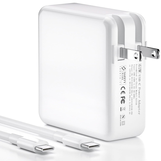 New 61W USB C Charger Power Adapter for MacBook Pro 13 Inch 12 Inch 2021 2020 2019 2018 2017 2016 for MacBook Air 13/12 Inch