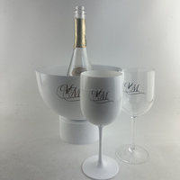 Seau à glace pour champagne Magnum en acrylique blanc de couleur dorée, taille XL