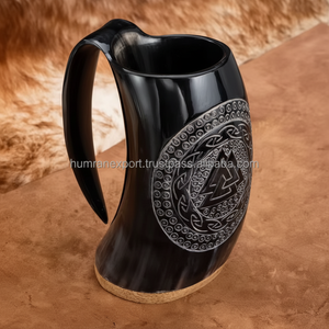 Alta calidad estándar nuevo diseño hecho a mano vikingo beber jarra cuerno taza Popular Animal decorativo vasos de cerveza para uso doméstico - Product Image 1