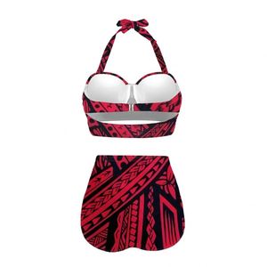 Maillots de bain imprimé rouge, <span class=keywords><strong>tatouage</strong></span> polynésien Direct d'usine, paréos longs pour femmes, Cover-up, Bikini confortable, vêtements de plage, 2023 - Product Image 3