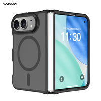 Coque de téléphone magnétique pliable VAWI B525 2026 en PC mat pour iPhone Duo, avec protection d'écran magnétique transparente givrée et dos rigide