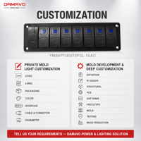 DAMAVO chargeur rapide étanche 12V-24V interrupteurs à bascule panneau USB 4-7 gangs pour camion grue machines de Construction utilisation de bateau