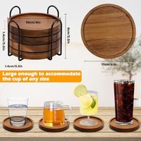 Sous-verres en bois massif, absorbants, pour table basse, bureau ou bar, ensemble de tapis et de supports en bois