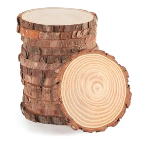 Natural Round Wood Slices Craft For DIY Rustic Unfinished Wood Decoration