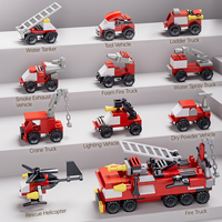 El Coche de Bomberos de Ingeniería Más Popular, 10 en 1, Bloques de Construcción de Plástico ABS, Juguete Educativo de Coche