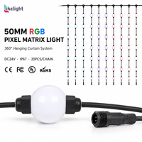 Luces de Cadena de Bolas de Píxeles Inteligentes RGB Direccionables DMX512 UCS2903 de 50 mm, DC24V, IP67, Impermeables, para Decoración Navideña en Exteriores