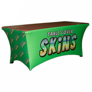 Impresión personalizada 4ft 5ft 6ft 8ft cubierta <span class=keywords><strong>de</strong></span> mesa elástica equipada logotipo drapeado manteles <span class=keywords><strong>de</strong></span> feria manteles <span class=keywords><strong>de</strong></span> camino <span class=keywords><strong>de</strong></span> tiro manteles - Product Image 1