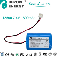 OEM ODM Lithium Ion Battery Pack 7.4V 1600mAh 2S1P 18500 Cell Full BMS Protection for Portable Printer