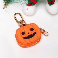 Mini porte-monnaie en métal toile d'araignée Halloween, porte-clés en cuir PU, petit sac de rangement pour écouteurs, sac cadeau de festival