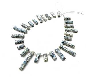 26 pièces rectangle à facettes K2 perles de pierres précieuses de jaspe de qualité AAA bleu haute vente en gros de perles de pierre naturelle de fabricant authentique - Product Image 4