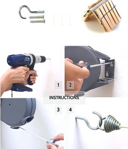 Meilleure vente, <span class=keywords><strong>corde</strong></span> à <span class=keywords><strong>linge</strong></span> portable robuste rotative solide extensible de 12 mètres pliable rétractable - Product Image 5