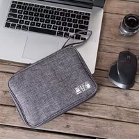 Sac de rangement pour accessoires électroniques numériques de voyage portable avec fermeture éclair 300D avec logo personnalisé