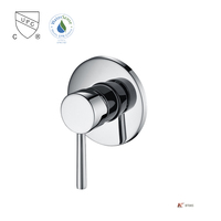 Kit de douche pluie monocommande chromé avec cartouche céramique, jet doux, robinets thermostatiques muraux en laiton poli