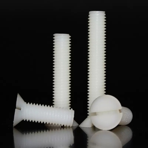 Customized Nylon Slotted Pan Flat Head Machine <b>Screw</b> M3 M4 M5 M6 X 16mm <b>Plastic</b> Slot Vountersunk Head <b>Screws</b> Bolts - Product Image 1