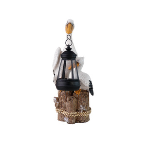 Farol de Resina con Forma de Pareja de Pelícanos, Energía Solar, Diseño Interactivo de Luz Colgante, Decoración Costera Resistente a la Intemperie para Patio y Jardín - Product Image 4