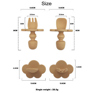 Ensemble d'alimentation en Silicone pour bébé, 10 pièces, <span class=keywords><strong>assiette</strong></span> avec fourchette et cuillère - Product Image 5