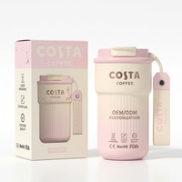 Tasse à café en céramique isotherme motif dessin animé pour voyage, bouteille d'eau en acier inoxydable, gobelet avec paille, Garrafa Termica, coffret cadeau Aïd
